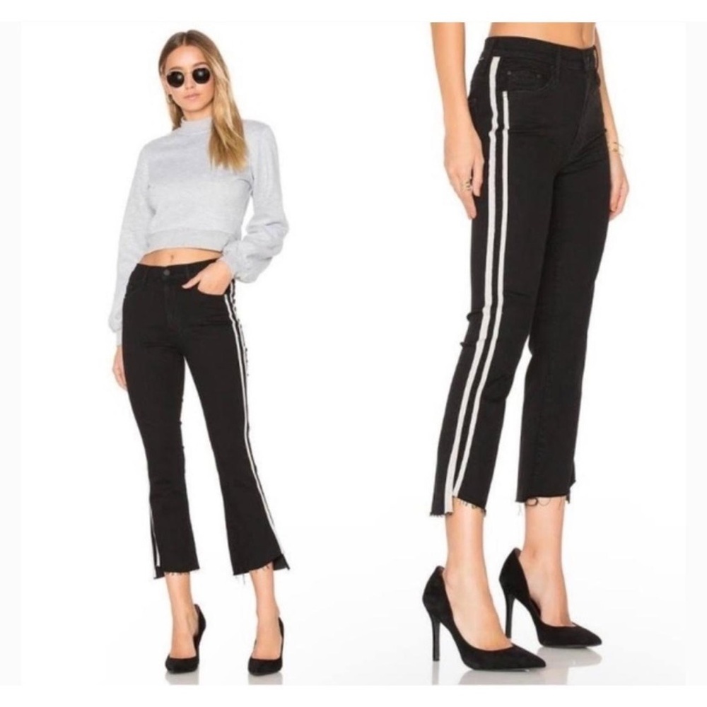 MOTHER The Insider Crop Step Fray in Guilty Racer Black Size 27